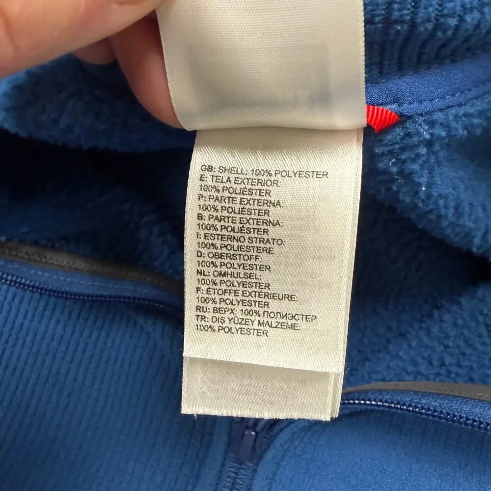 The North Face Blue 1/4 Zip Grid Fleece Pullover Gorpcore Cabincore Camping XL